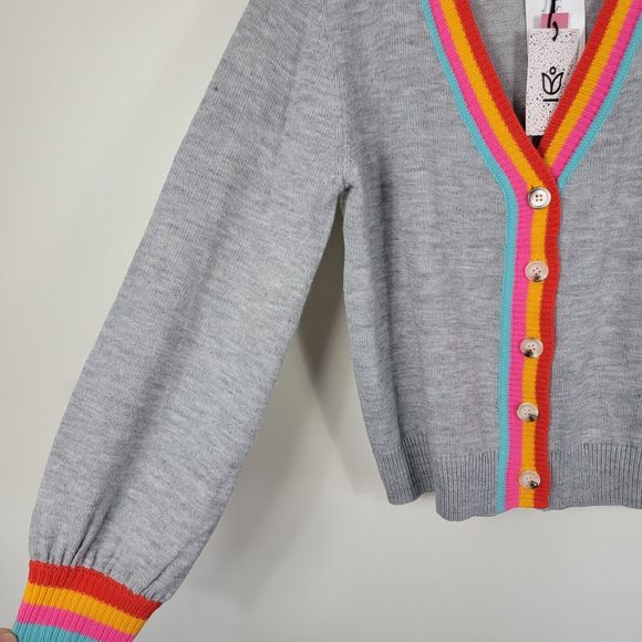 Andree by Unit Women's Medium Gray Button Up Cardigan Sweater New - Picture 3 of 7